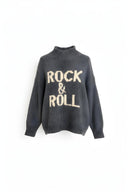 Rock en Roll Sweater in Grey, long-sleeve ribbed knitwear, luxe comfortable fit, modern layering piece
