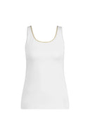 Juba | White & gold trim singlet