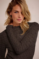 Brushed Stretch Lace Top | Soft fitted lace longsleeve top