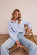 Blouse met bloemenborduurwerk | Tramontana