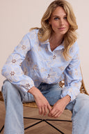 Blouse met bloemenborduurwerk | Tramontana