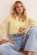 Burn Out Lace Top | Sheer textured lace top