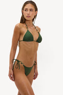 Aura Bikini Top | Gold-detailed sculpted swim top