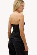 Lit With Love Black Strapless Top | Chic fitted strapless top