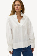 Wandering Hearts White Blouse | Chic ruffled silk blouse