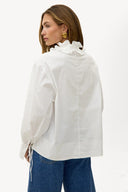 Wandering Hearts White Blouse | Chic ruffled silk blouse