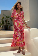 Kimono Dress | Flamingo Garden Pink