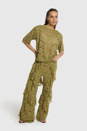 Aya Lace Pants | Elegant crochet knit trousers