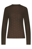 Brushed Stretch Lace Top | Soft fitted lace longsleeve top