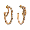 Double Diamant | Crystal hoop earrings