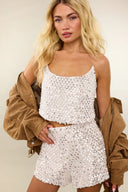 Glitter party vibes offwhite Short