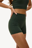Harvest Moves Dark Green Sport Shorts | Sleek stretch athletic shorts