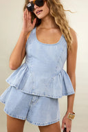 HEAVENLY DEVOTION Blue denim Short