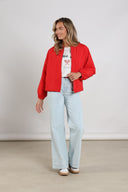 Jenny | Lightweight zip bomber in cherry red