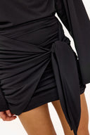 Perfectly yours always | Elegant pleated bow mini dress