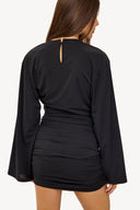 Perfectly yours always | Elegant pleated bow mini dress