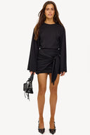 Perfectly yours always | Elegant pleated bow mini dress