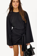 Perfectly yours always | Elegant pleated bow mini dress