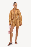 Desert Daydreams Brown Printed Shorts | Relaxed printed denim short