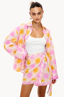 A Ray Through Roses Pink Skort | Printed wrap-style skort