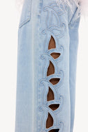 Bright Side Up Jeans | Cut-out wide leg jeans