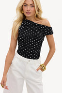A Field Of Memories Top | One-shoulder polka top