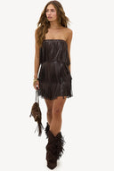 Chromatic Vibes Dress | Fringe mini dress