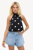 Go Your Own Way Top | Chic polka dot halter
