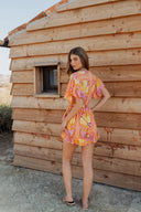 Marrakech Orange Short Jumpsuit