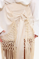Poetic Paradise midi Skirt | Fringe wrap skirt