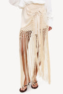 Poetic Paradise midi Skirt | Fringe wrap skirt