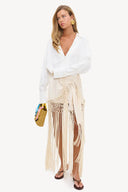 Poetic Paradise Skirt | Fringe wrap skirt