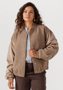 Baltimore utility bomber jacket in taupe with a relaxed fit and structured silhouette