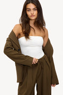 White Strapless Top | Sleek fitted strapless top