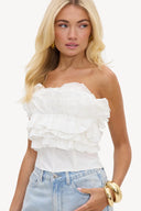 Sunkissed & Wind Swept Top | Romantic ruffle bandeau top