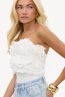 Sunkissed & Wind Swept Top | Romantic ruffle bandeau top