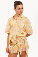 Sunset Groove Yellow Printed Blouse | Airy printed summer blouse