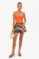 Tempting Distraction Orange Halter Top | Beaded halter top