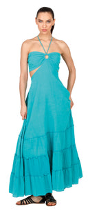 Long Natural Ring Dress | Fluid cotton maxi dress