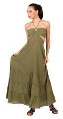 Long Natural Ring Dress | Fluid cotton maxi dress