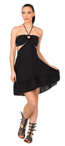 Short Natural Ring Dress | Fluid cotton maxi dress