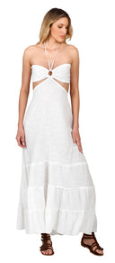 Long Natural Ring Dress | Fluid cotton maxi dress