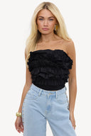Sunkissed & Wind Swept Top | Romantic ruffle bandeau top